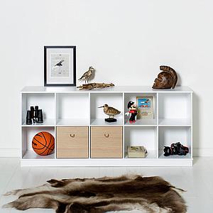 3 cajones almacenamiento WOOD Oliver Furniture roble-blanco