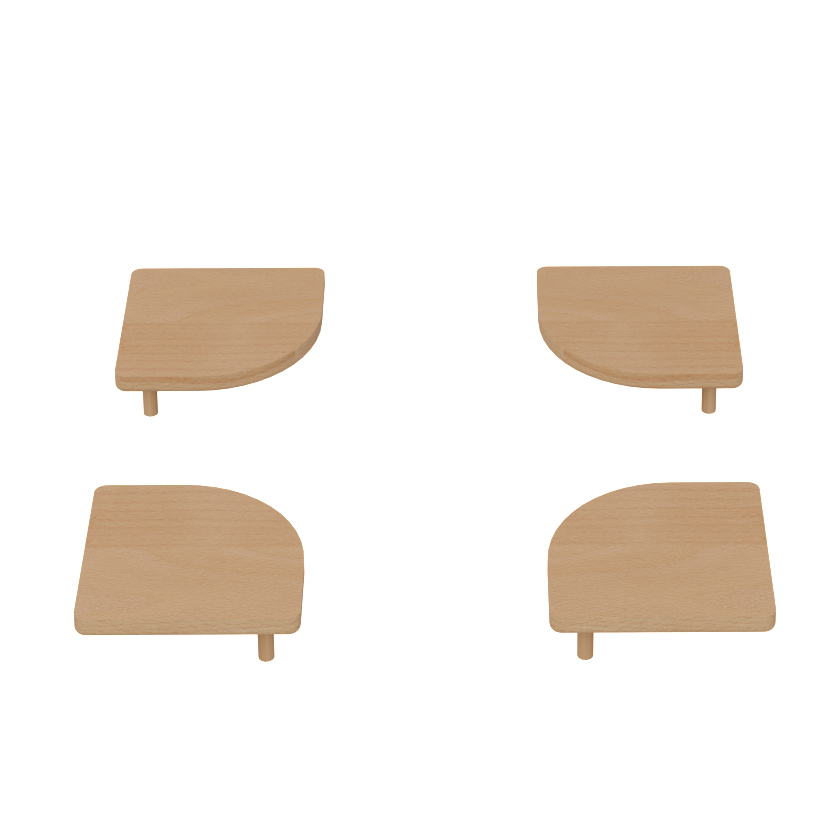4 x cubre postes DELUXE De Breuyn aceitado natural