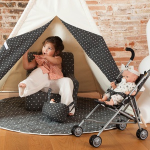 Alfombra infantil Tipi STARS gris
