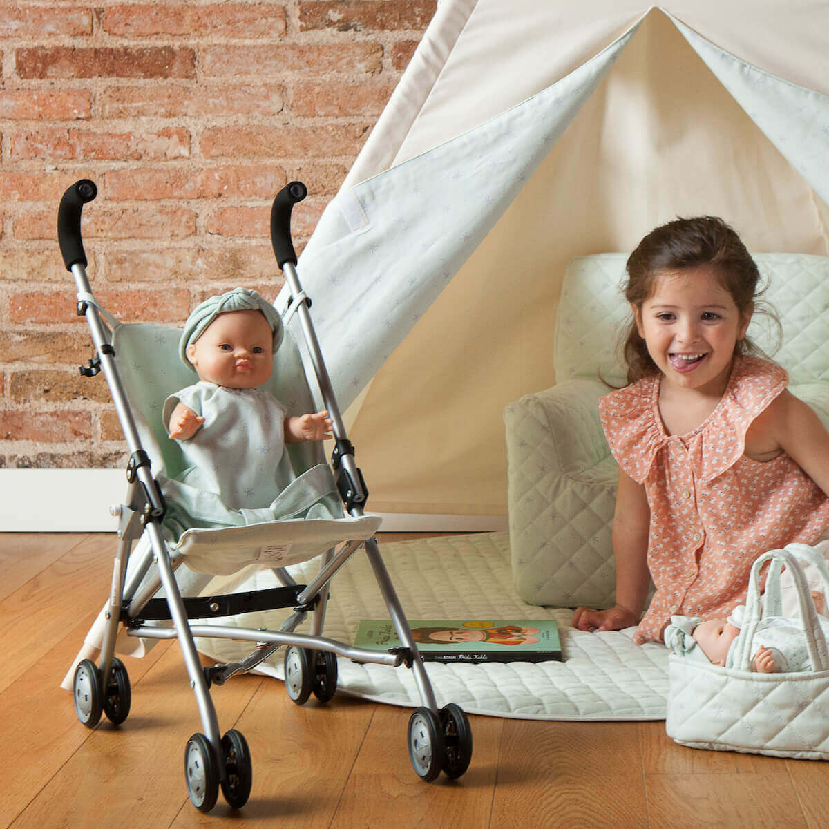 Alfombra infantil tipi STARS verde
