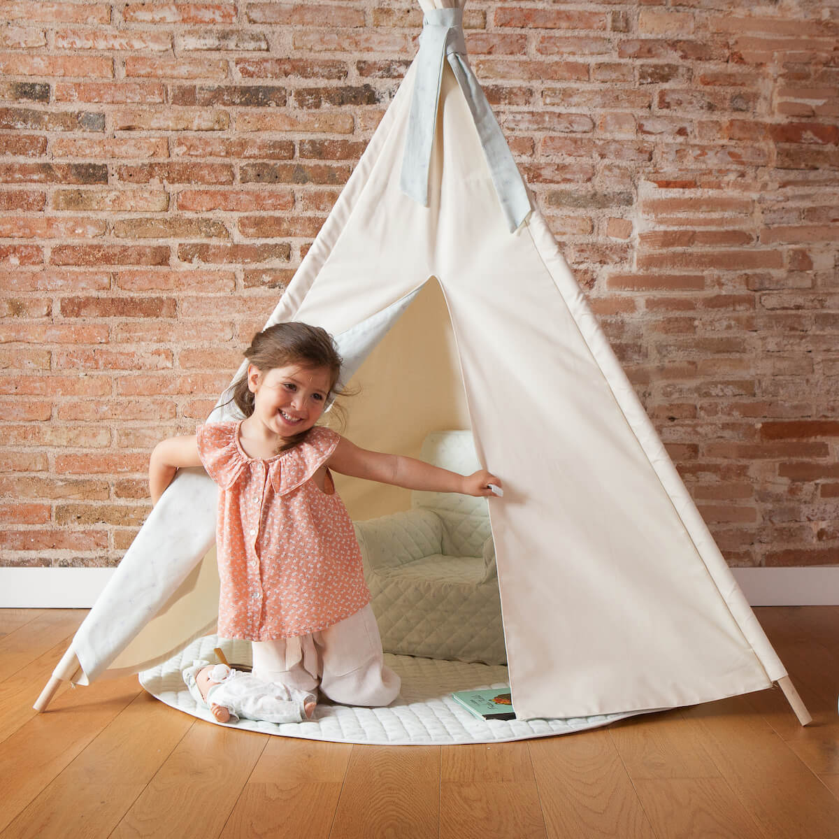 Alfombra infantil tipi STARS verde