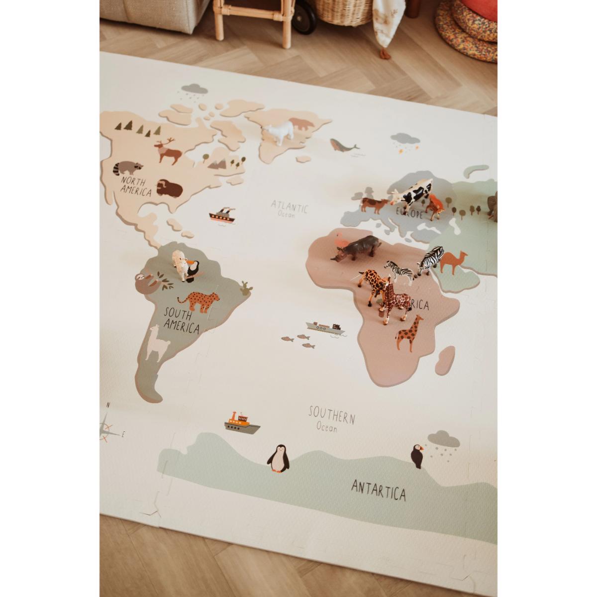 Alfombra juegos puzzle EVA Play&go Worldmap Colour