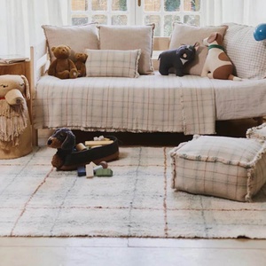 Alfombra lavable 140x190cm TARTAN Wouf Wouf Lorena Canals blue sage
