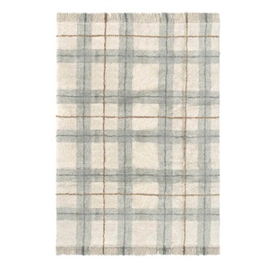 Alfombra lavable 140x190cm TARTAN Wouf Wouf Lorena Canals blue sage