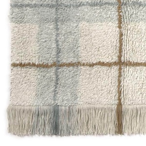Alfombra lavable 140x190cm TARTAN Wouf Wouf Lorena Canals blue sage