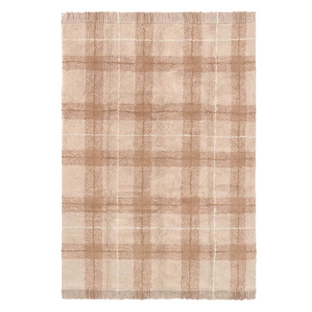 Alfombra lavable 140x190cm TARTAN Wouf Wouf Lorena Canals rose