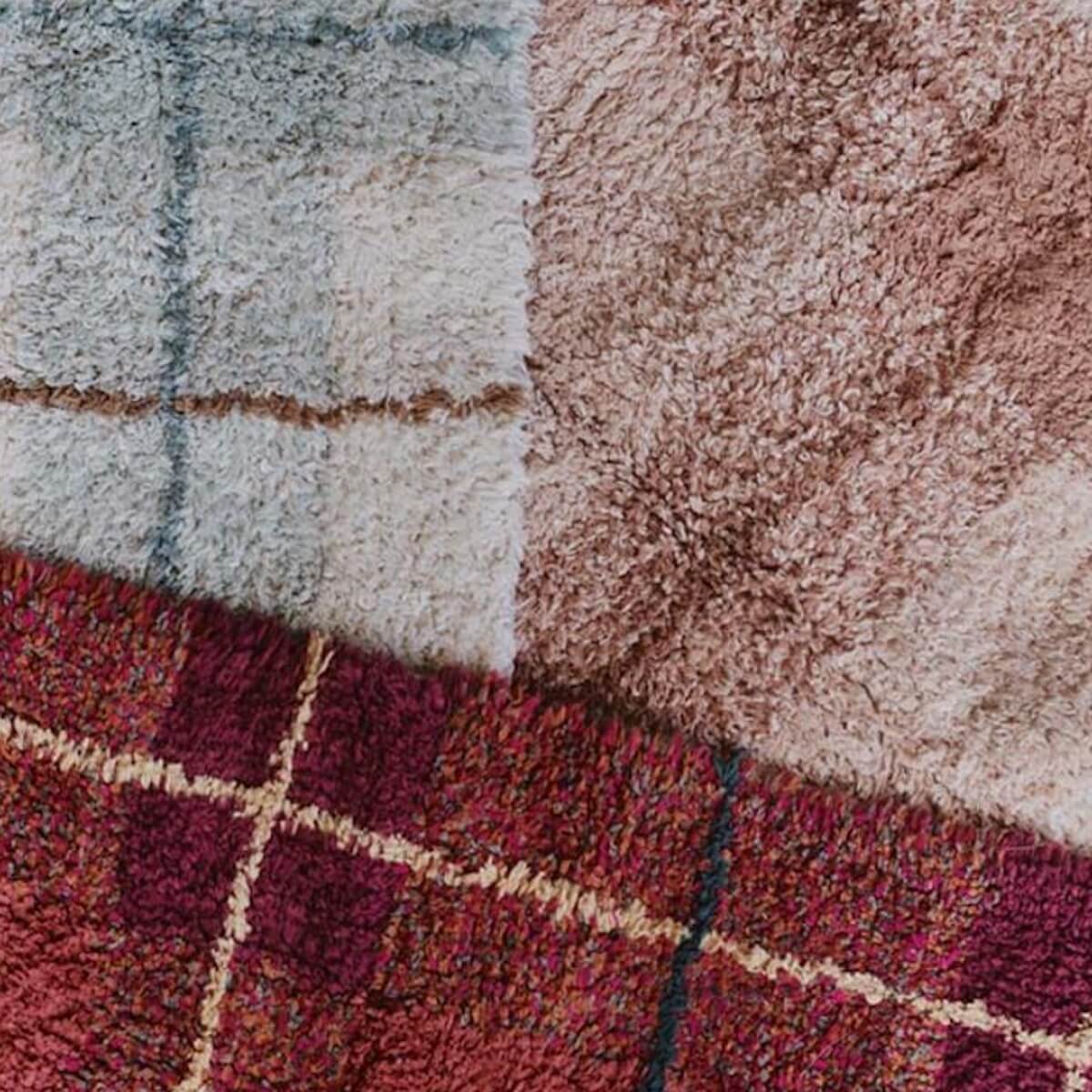 Alfombra lavable 140x190cm TARTAN Wouf Wouf Lorena Canals rose