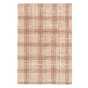 Alfombra lavable 140x190cm TARTAN Wouf Wouf Lorena Canals rose
