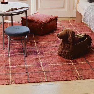Alfombra lavable 90x120cm TARTAN Wouf Wouf Lorena Canals vintage red