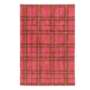 Alfombra lavable 90x120cm TARTAN Wouf Wouf Lorena Canals vintage red