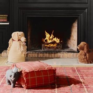 Alfombra lavable 90x120cm TARTAN Wouf Wouf Lorena Canals vintage red