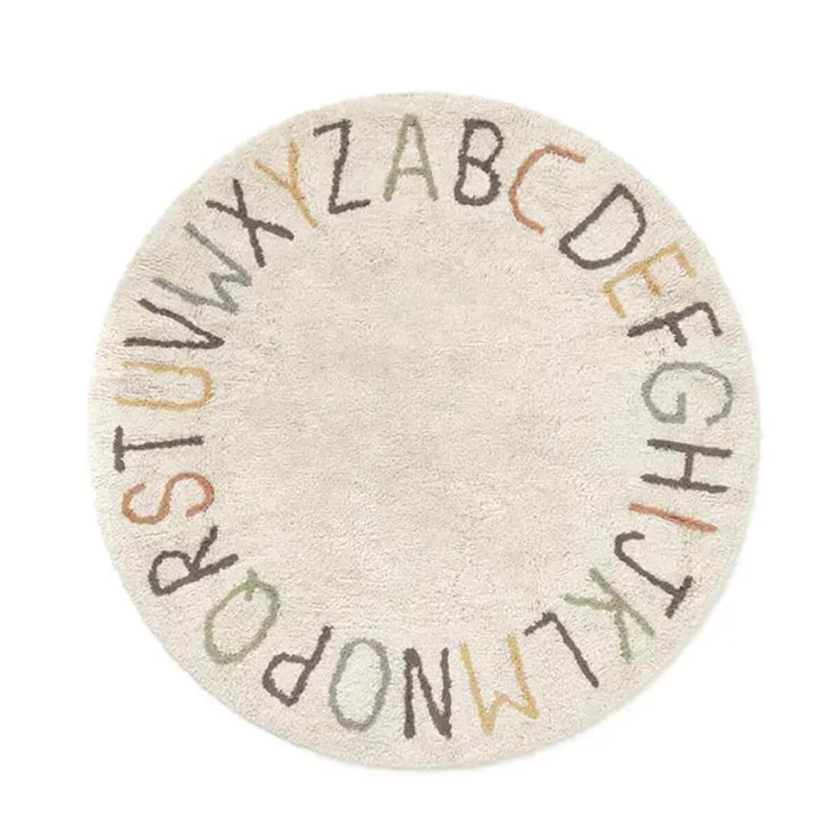 Alfombra redonda 120cm ABC COLOR Y LETRAS Lorena Canals