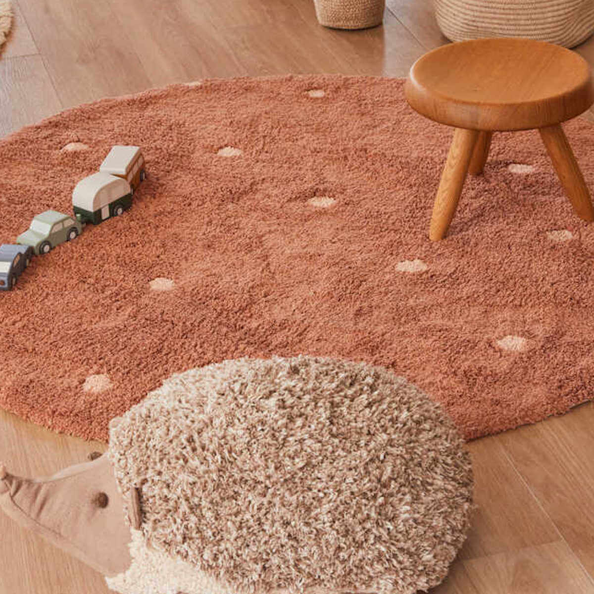 Alfombra redonda 140cm DOT Lorena Canals chestnut