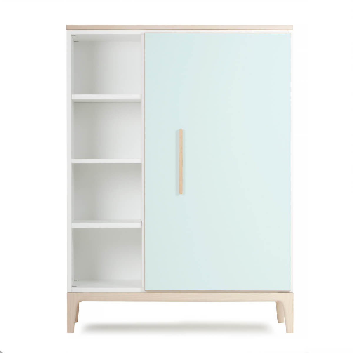 Armario 120 cm 1 puerta NADO Curve acabado fresno mint