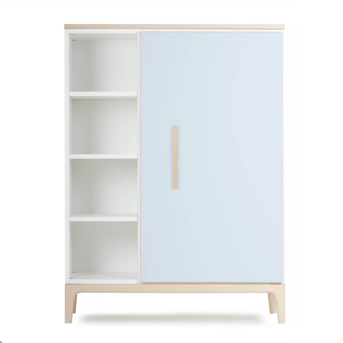 Armario 120 cm 1 puerta NADO Curve acabado fresno sky blue