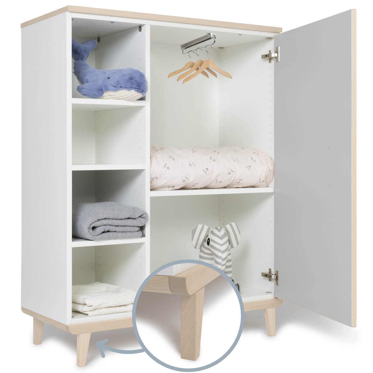 Armario 120 cm 1 puerta NADO Retro acabado fresno manhattan grey