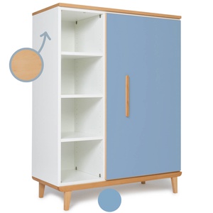 Armario 120 cm 1 puerta NADO Retro acabado haya capri blue
