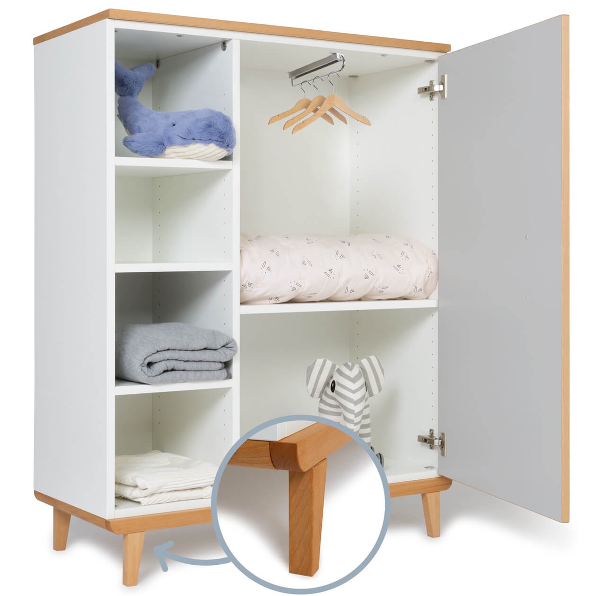Armario 120 cm 1 puerta NADO Retro acabado haya manhattan grey