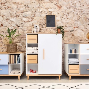 Armario 120 cm 1 puerta NADO Retro acabado haya white