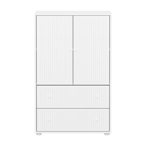 Armario 120cm 2 puertas 2 cajones ranuras SAGA Flexa blanco-blanco