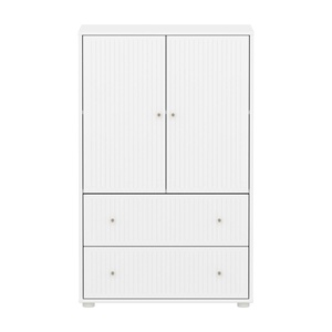 Armario 120cm 2 puertas 2 cajones ranuras SAGA Flexa blanco-oat