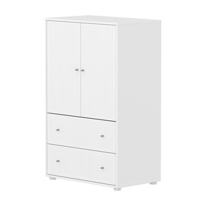 Armario 120cm 2 puertas 2 cajones ranuras SAGA Flexa blanco-oat