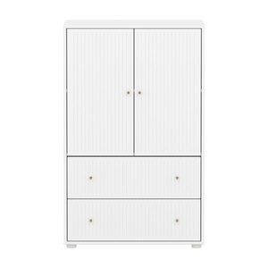 Armario 120cm 2 puertas 2 cajones ranuras SAGA Flexa blanco-roble