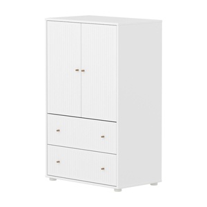 Armario 120cm 2 puertas 2 cajones ranuras SAGA Flexa blanco-roble