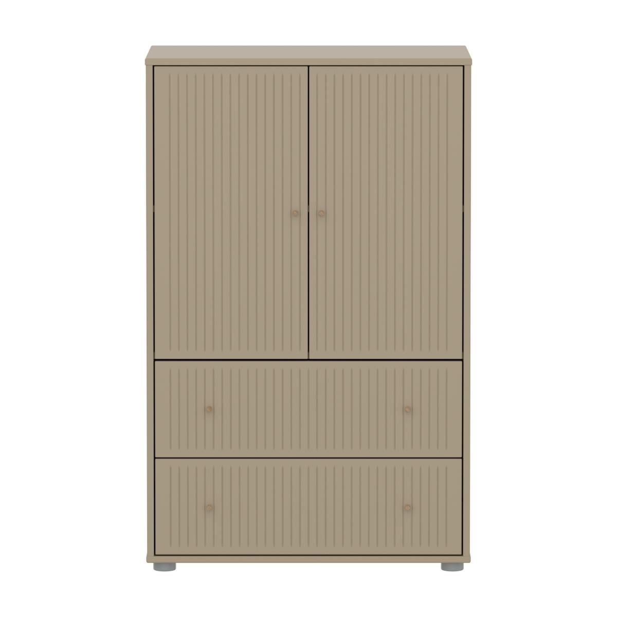 Armario 120cm 2 puertas 2 cajones ranuras SAGA Flexa oat-roble