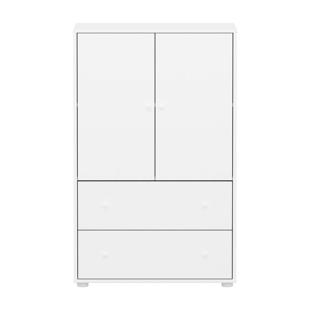 Armario 120cm 2 puertas 2 cajones SAGA Flexa blanco-blanco