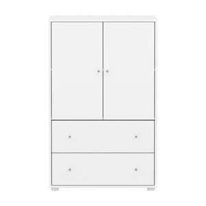 Armario 120cm 2 puertas 2 cajones SAGA Flexa blanco-oat