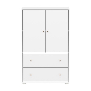 Armario 120cm 2 puertas 2 cajones SAGA Flexa blanco-roble