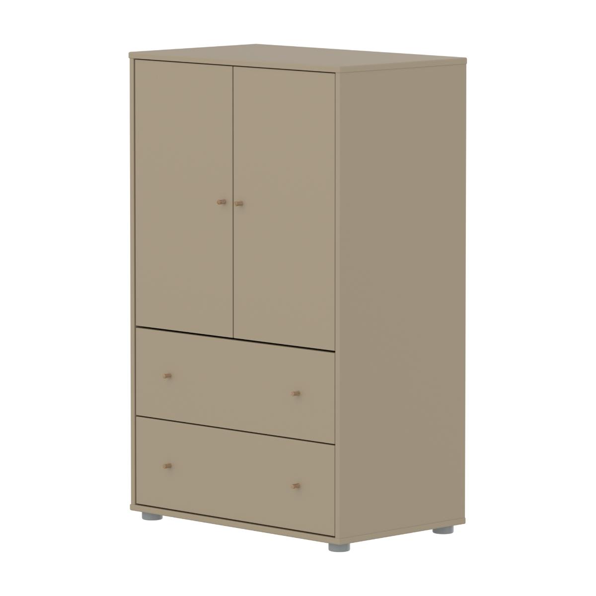 Armario 120cm 2 puertas 2 cajones SAGA Flexa oat-roble