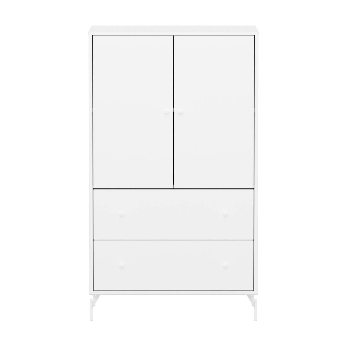 Armario 130cm 2 puertas 2 cajones-patas SAGA Flexa blanco-blanco