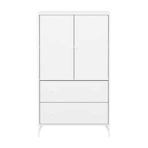 Armario 130cm 2 puertas 2 cajones-patas SAGA Flexa blanco-blanco