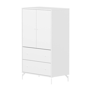 Armario 130cm 2 puertas 2 cajones-patas SAGA Flexa blanco-blanco