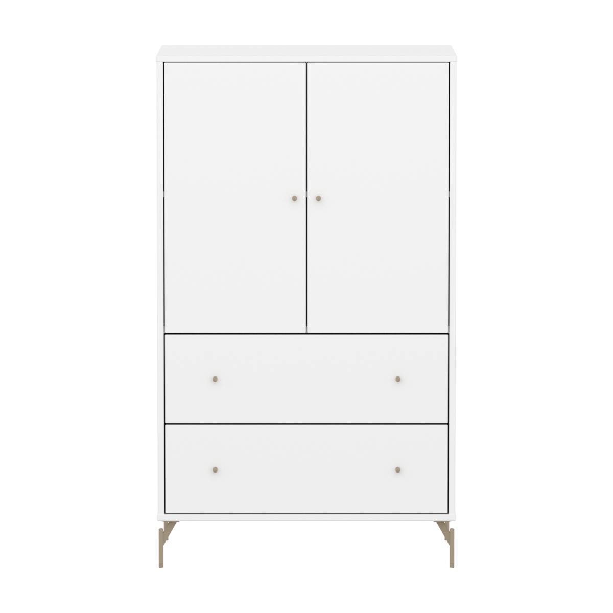 Armario 130cm 2 puertas 2 cajones-patas SAGA Flexa blanco-oat