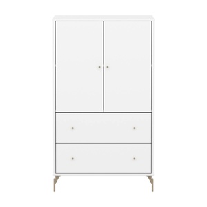 Armario 130cm 2 puertas 2 cajones-patas SAGA Flexa blanco-oat
