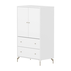 Armario 130cm 2 puertas 2 cajones-patas SAGA Flexa blanco-oat