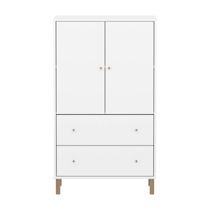 Armario 130cm 2 puertas 2 cajones-patas SAGA Flexa blanco-roble