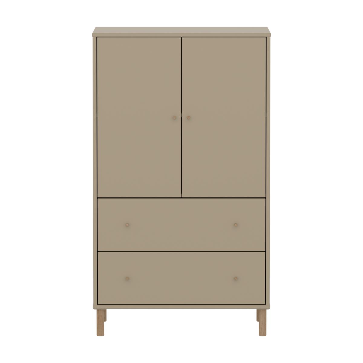 Armario 130cm 2 puertas 2 cajones-patas SAGA Flexa oat-roble
