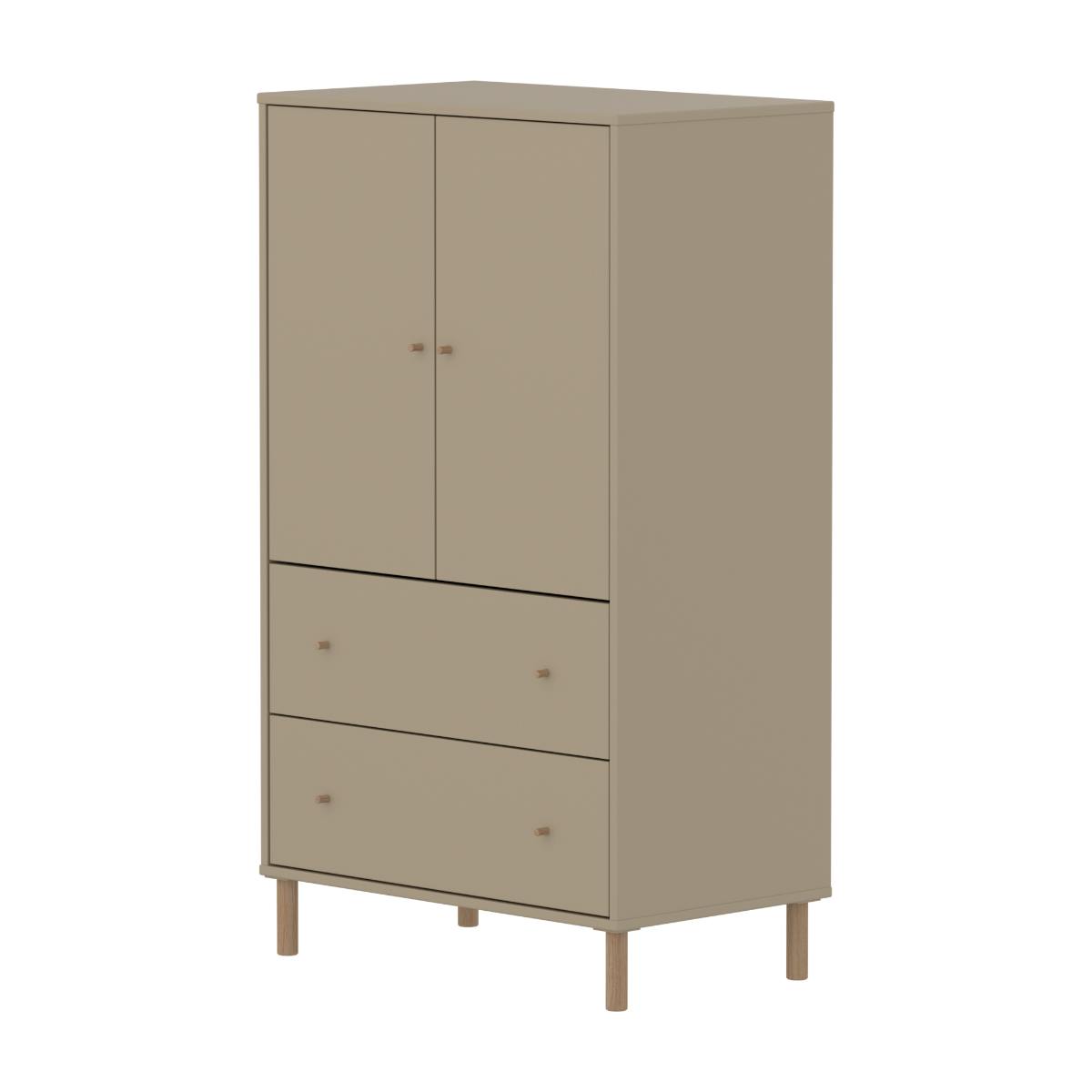 Armario 130cm 2 puertas 2 cajones-patas SAGA Flexa oat-roble