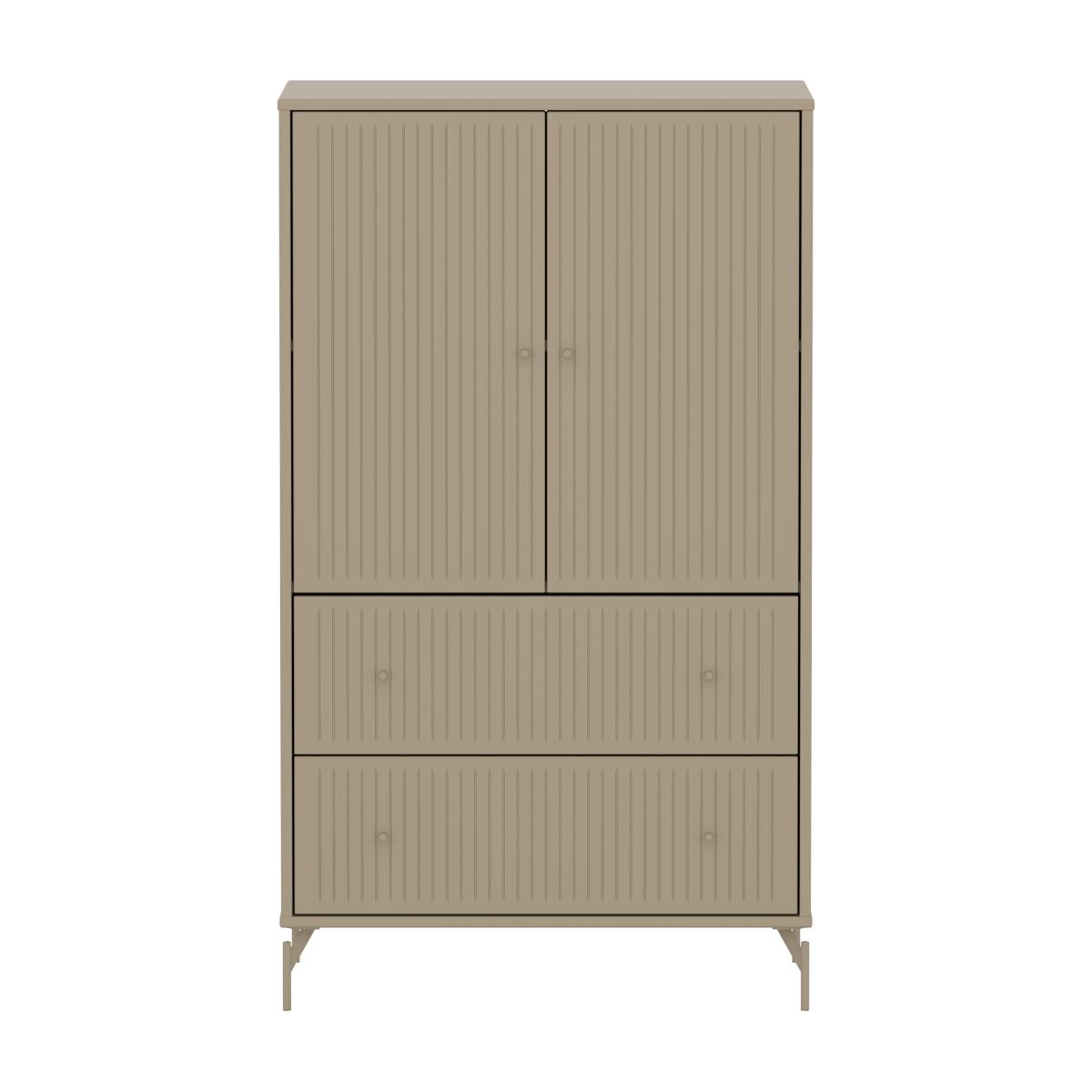 Armario 130cm 2 puertas 2 cajones ranuras-patas SAGA Flexa oat-oat