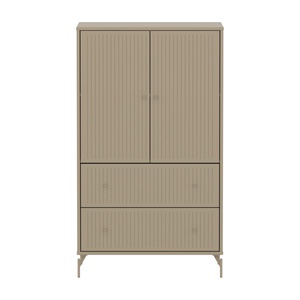 Armario 130cm 2 puertas 2 cajones ranuras-patas SAGA Flexa oat-oat