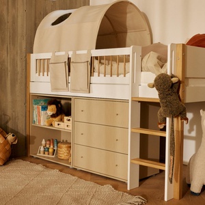 Armario 130cm 2 puertas 2 cajones ranuras-patas SAGA Flexa oat-oat