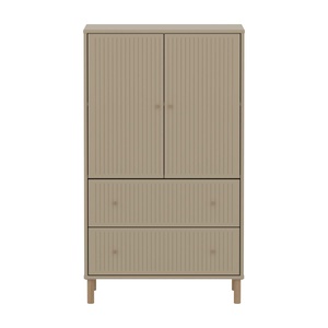 Armario 130cm 2 puertas 2 cajones ranuras-patas SAGA Flexa oat-roble