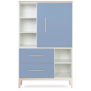 Armario 147 cm 1 puerta 2 cajones NADO Curve acabado fresno capri blue