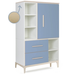 Armario 147 cm 1 puerta 2 cajones NADO Curve acabado fresno capri blue