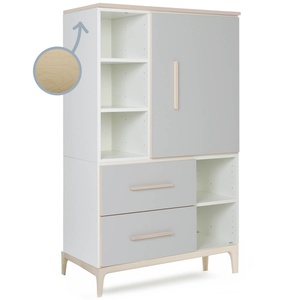 Armario 147 cm 1 puerta 2 cajones NADO Curve acabado fresno manhattan grey