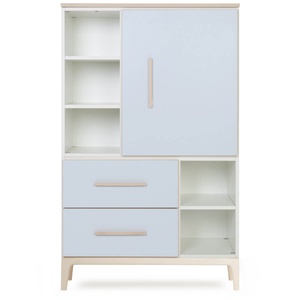 Armario 147 cm 1 puerta 2 cajones NADO Curve acabado fresno sky blue